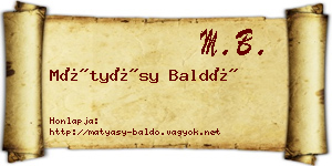 Mátyásy Baldó névjegykártya